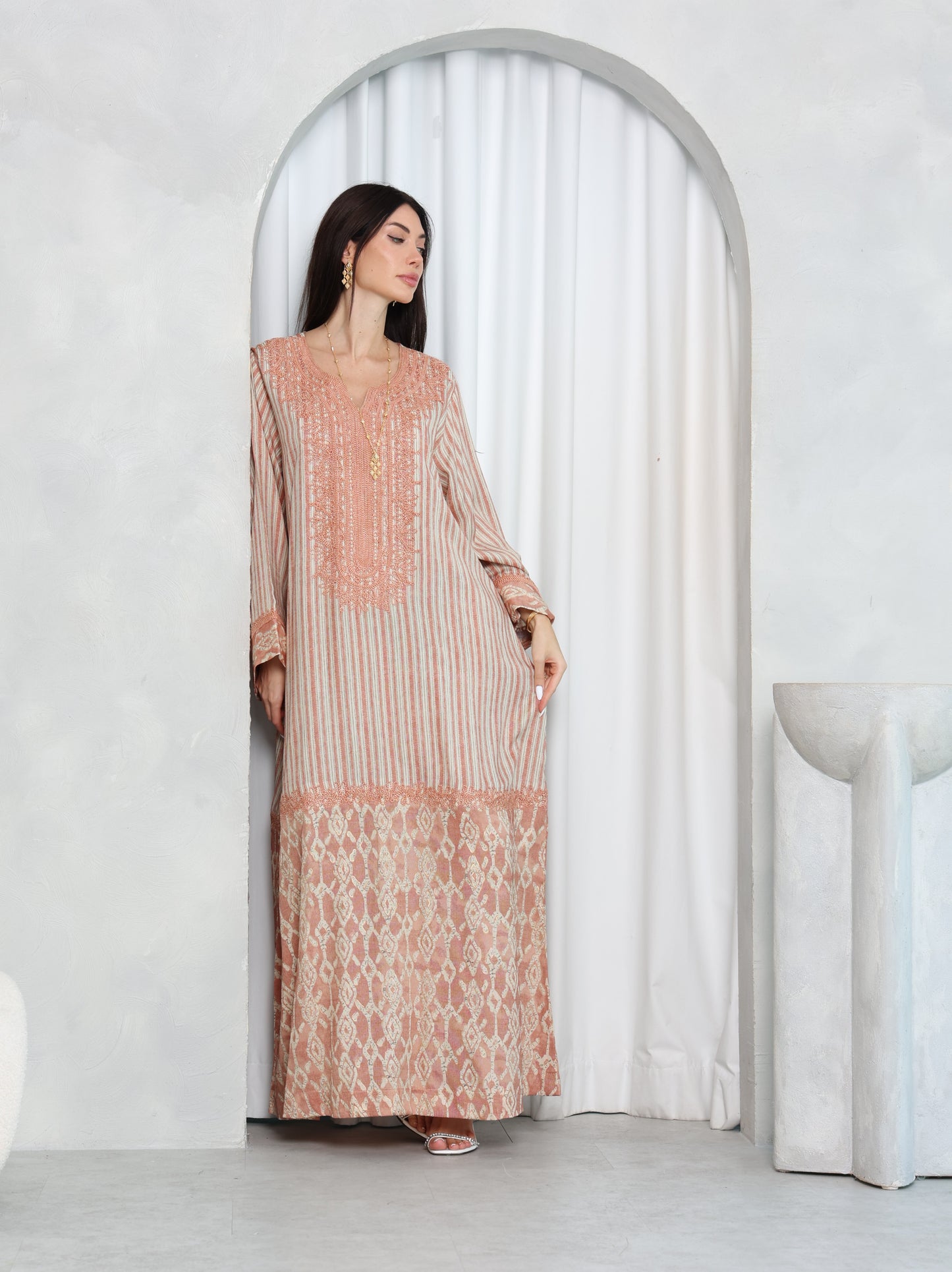 Blush Lattice Kaftan