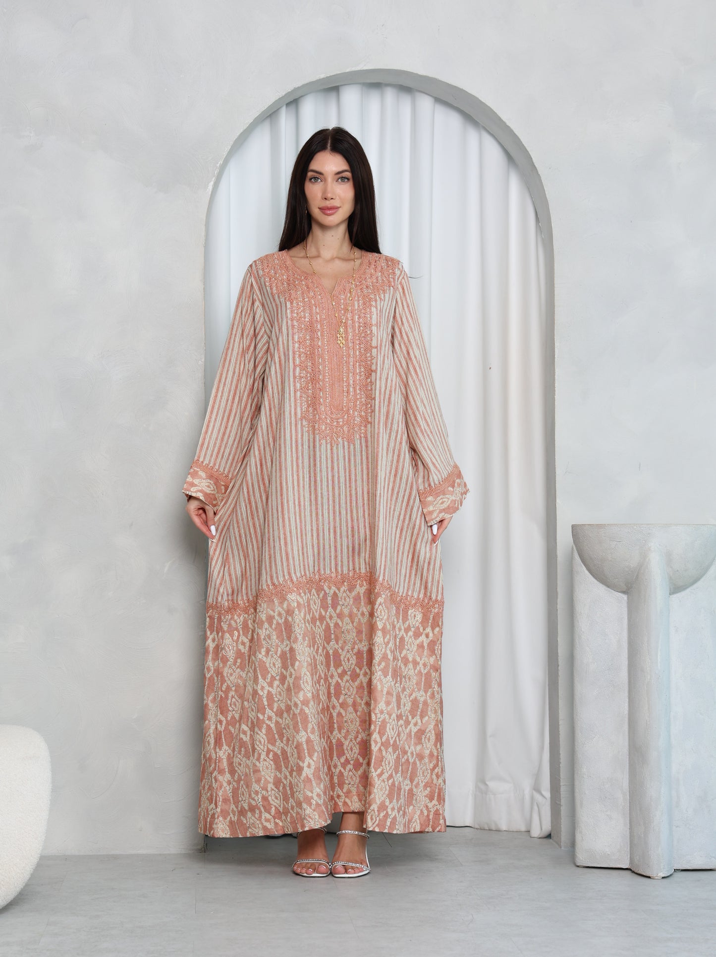 Blush Lattice Kaftan