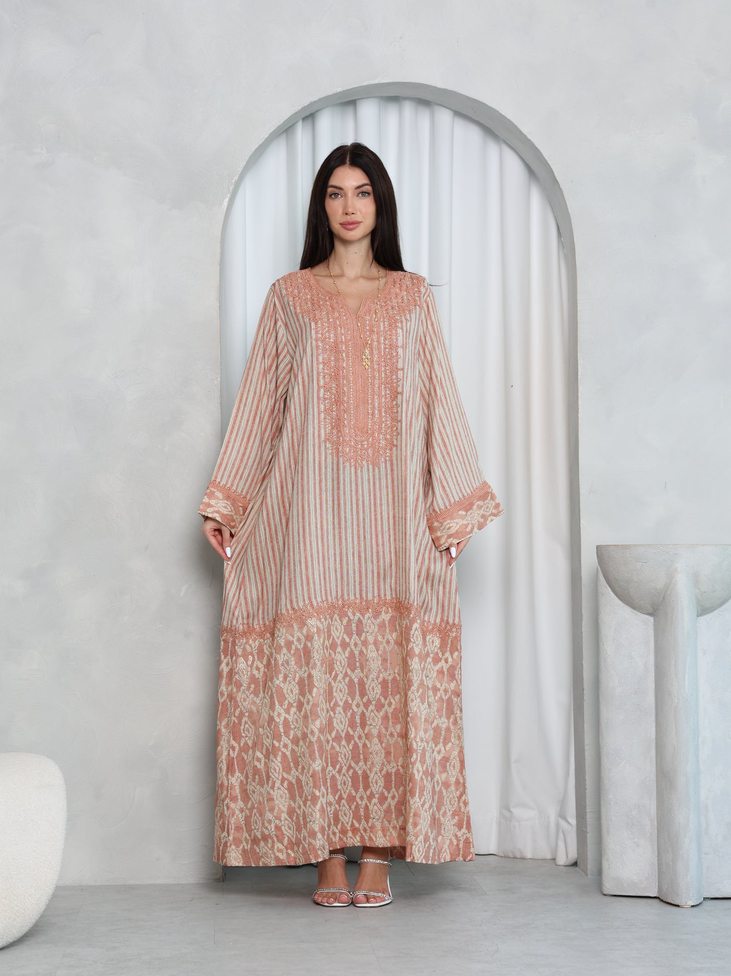Blush Lattice Kaftan