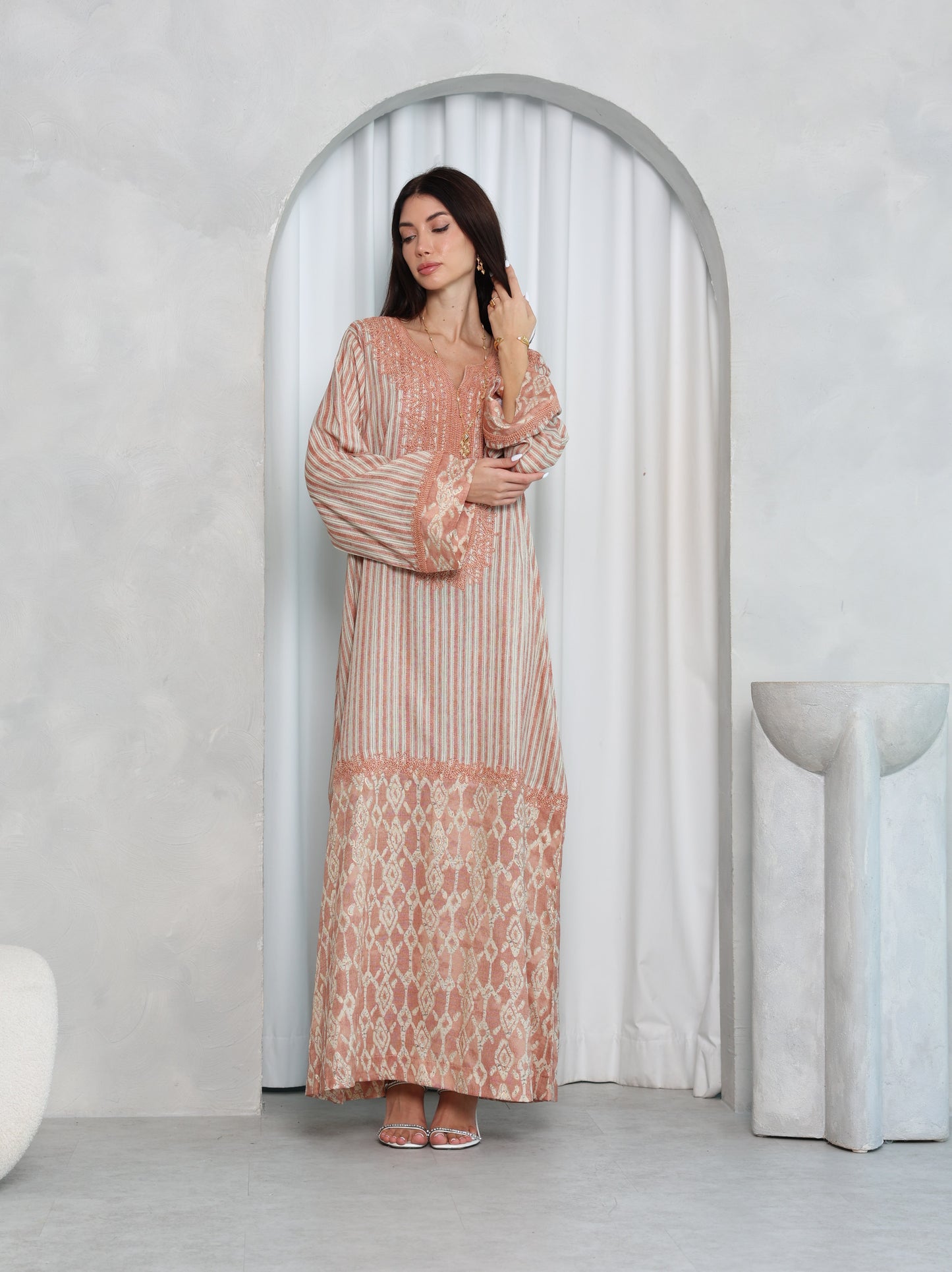 Blush Lattice Kaftan