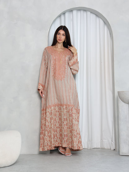 Blush Lattice Kaftan