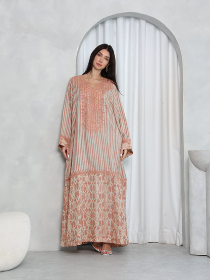 Blush Lattice Kaftan