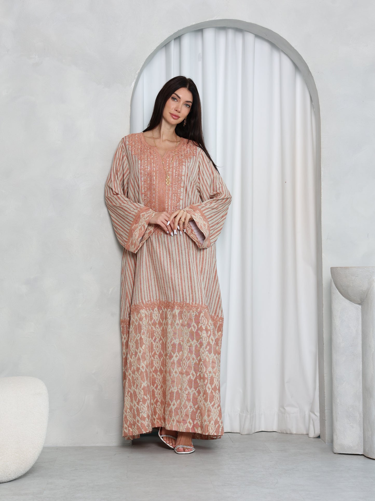 Blush Lattice Kaftan