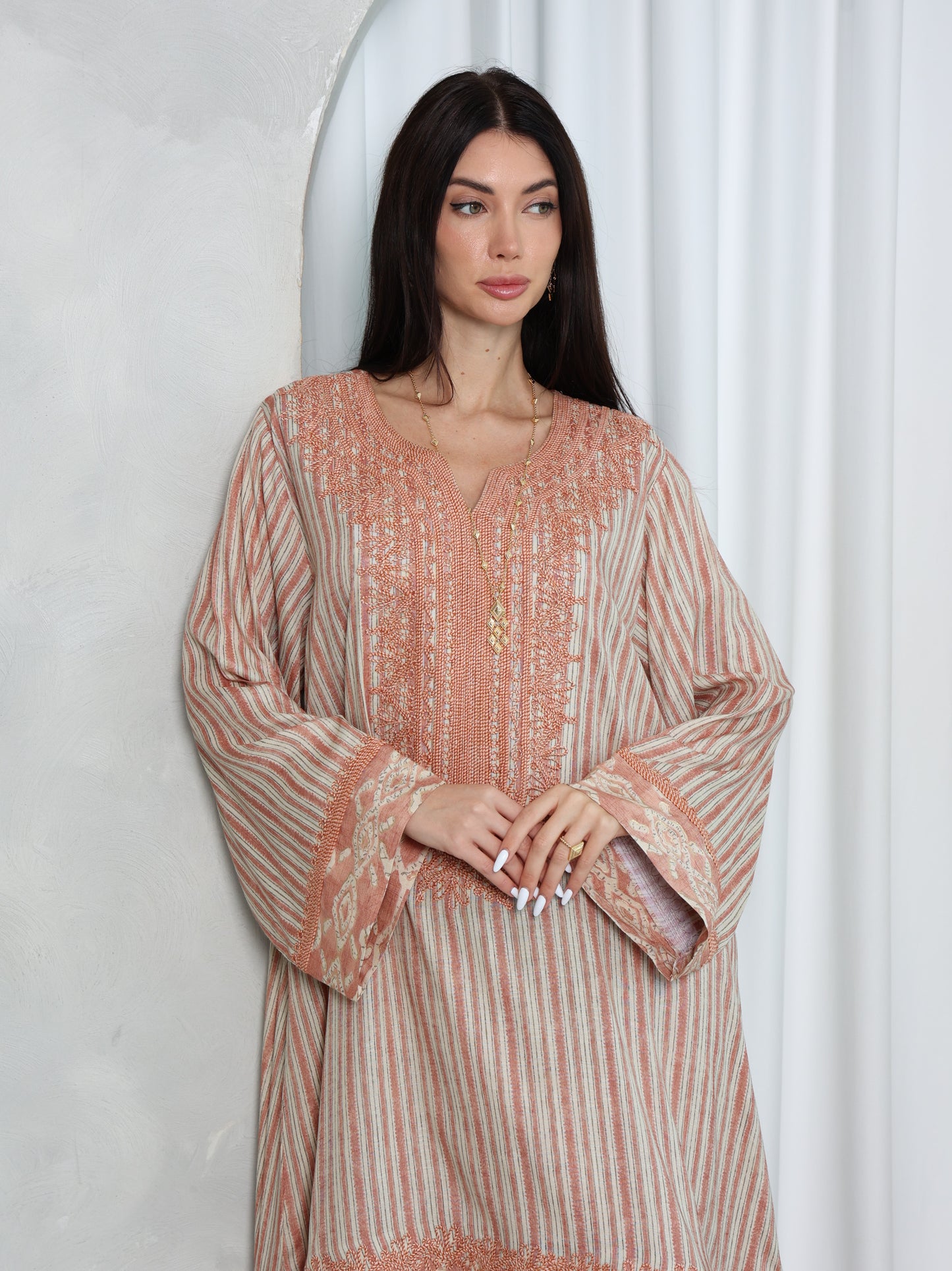 Blush Lattice Kaftan