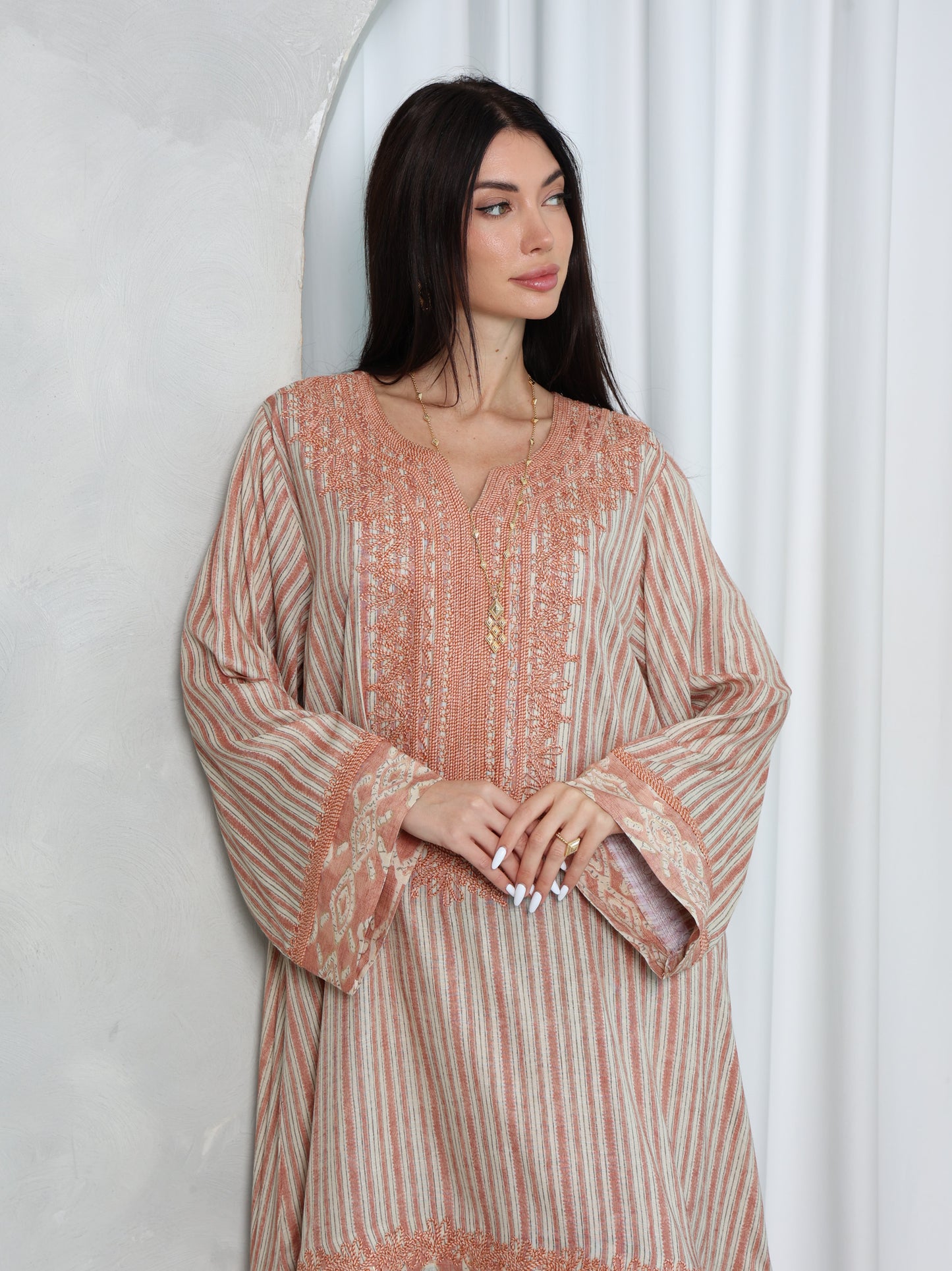 Blush Lattice Kaftan