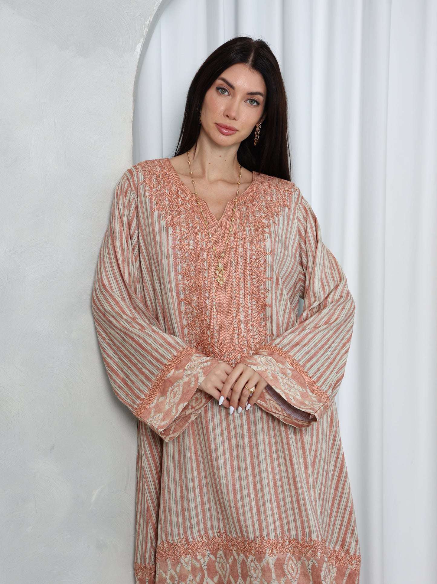 Blush Lattice Kaftan