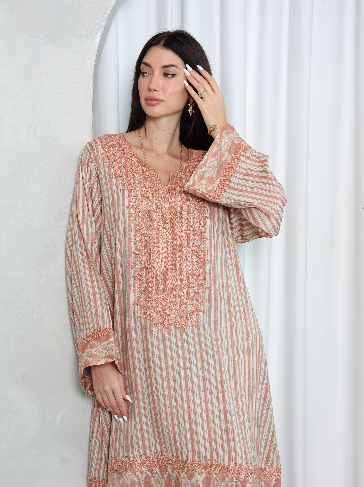 Blush Lattice Kaftan