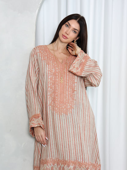 Blush Lattice Kaftan