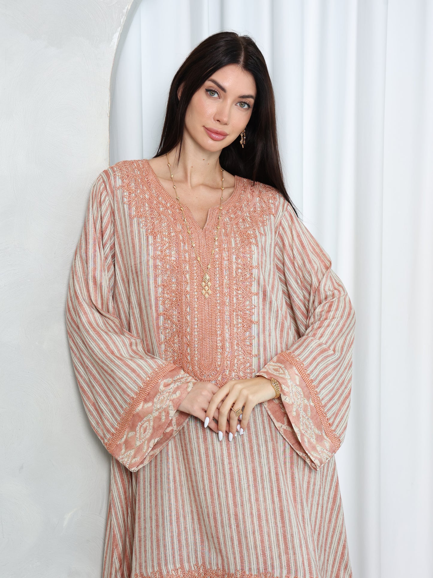 Blush Lattice Kaftan