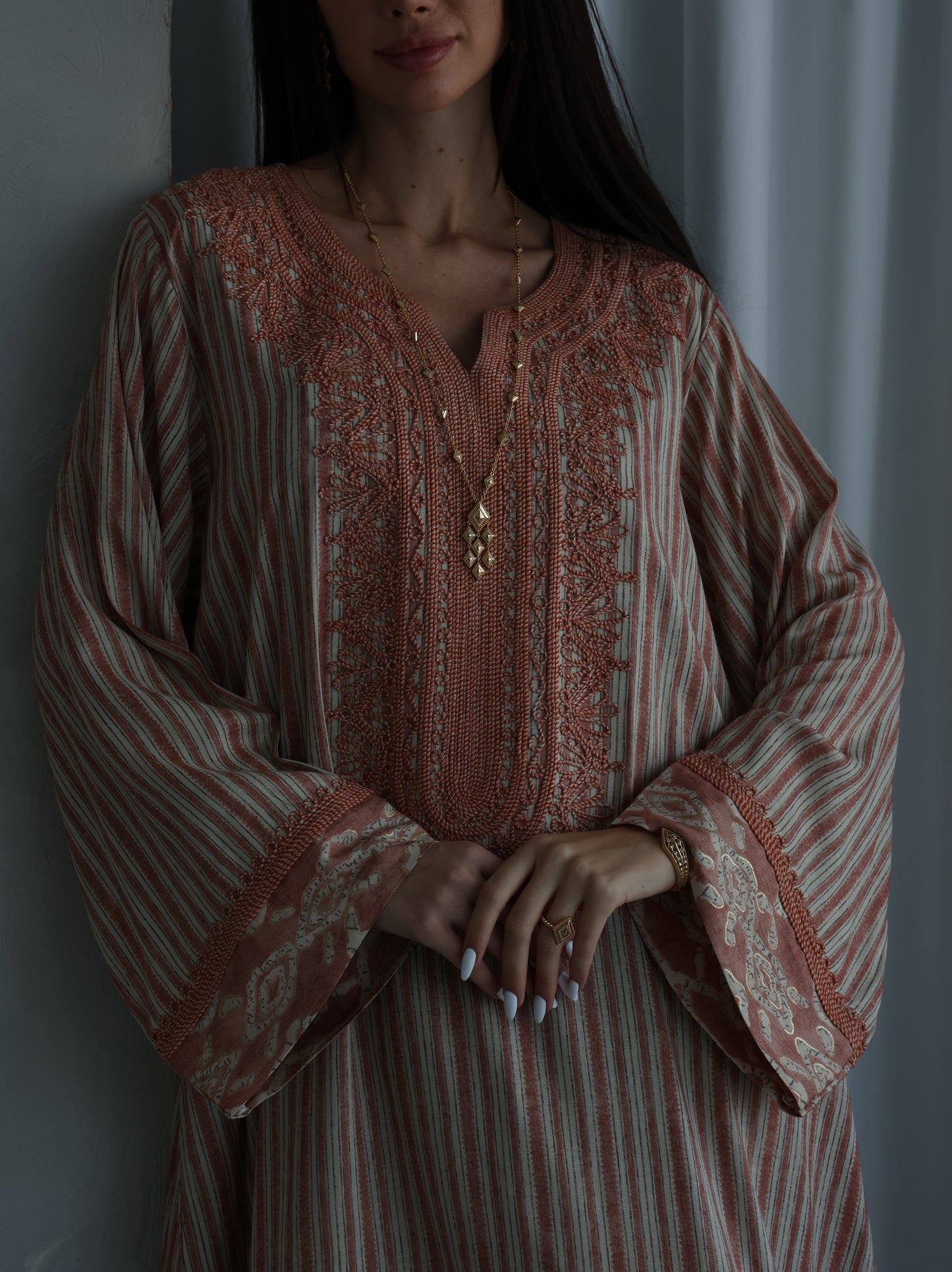 Blush Lattice Kaftan