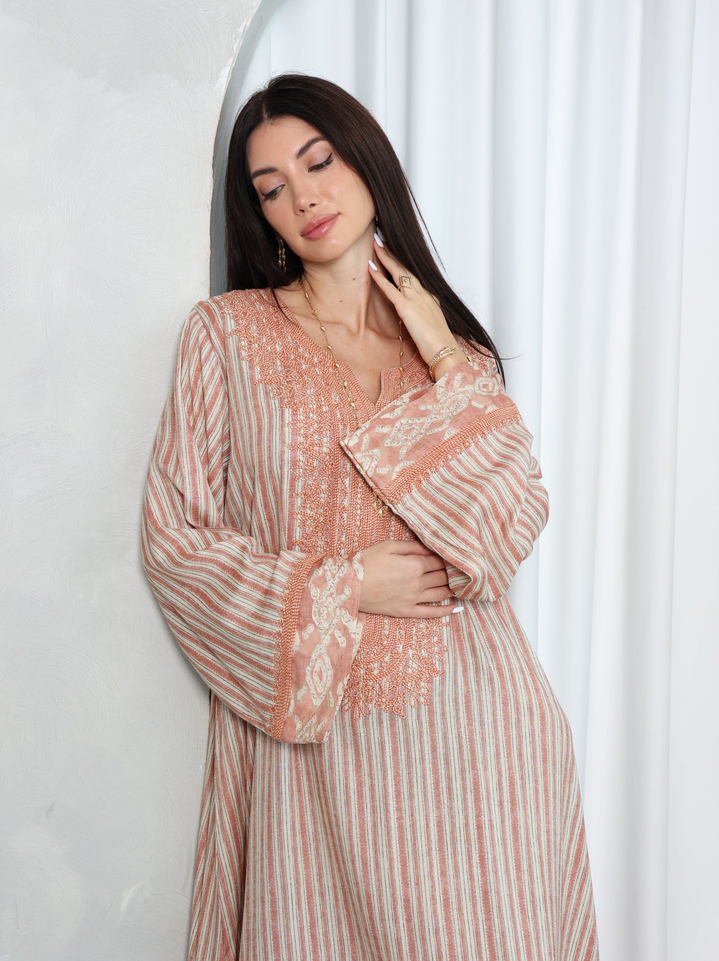 Blush Lattice Kaftan