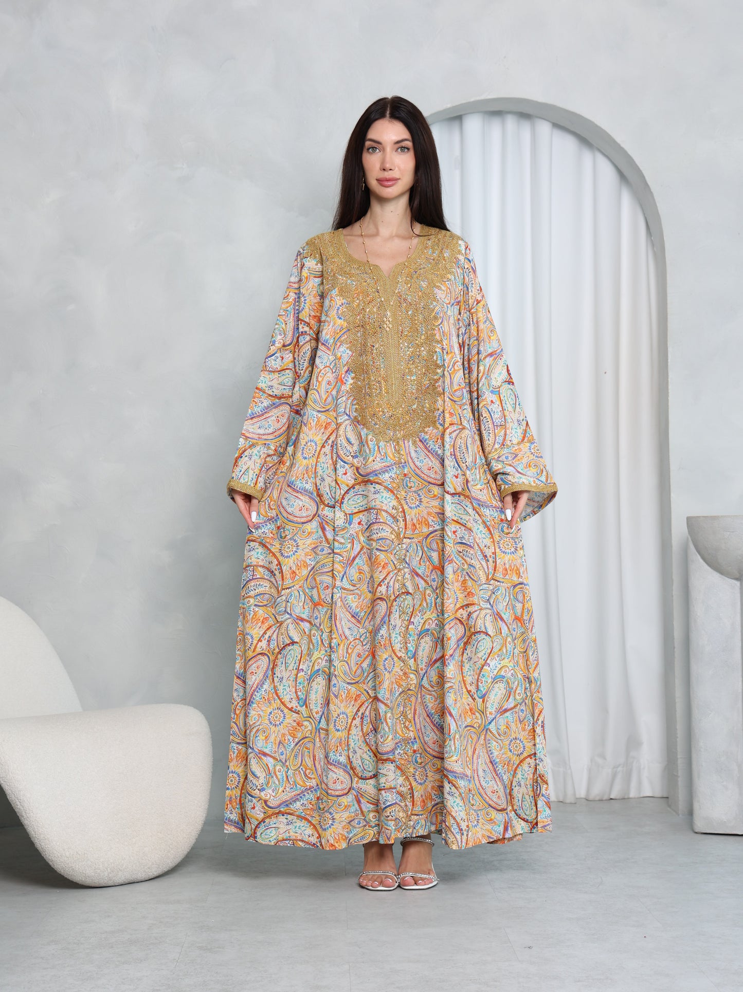 Golden Paisley Kaftan