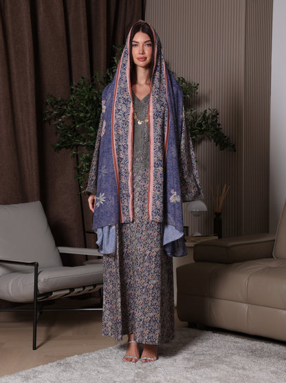 Midnight Indigo Botanical Kaftan Set