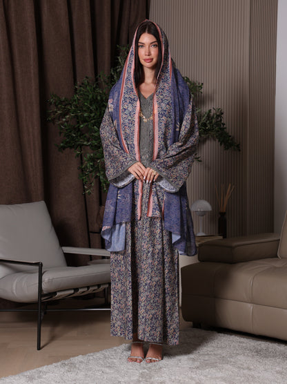 Midnight Indigo Botanical Kaftan Set