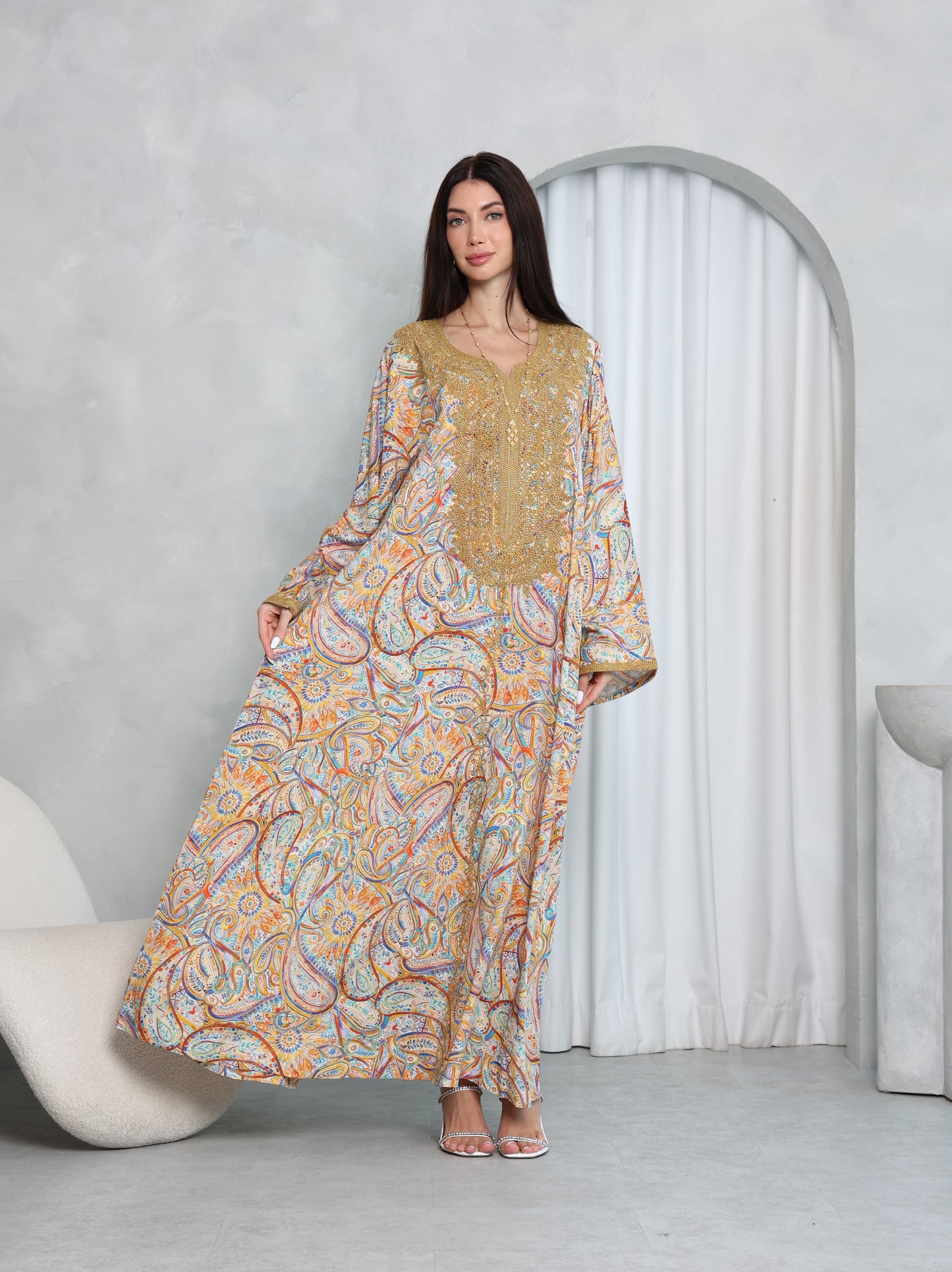 Golden Paisley Kaftan