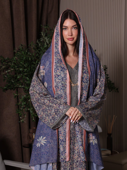 Midnight Indigo Botanical Kaftan Set