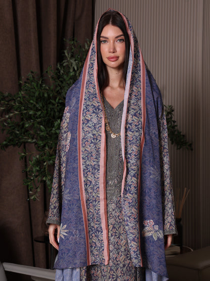 Midnight Indigo Botanical Kaftan Set
