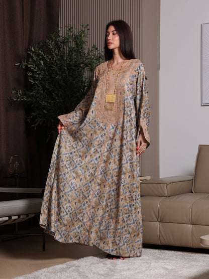 Golden Ikat Kaftan