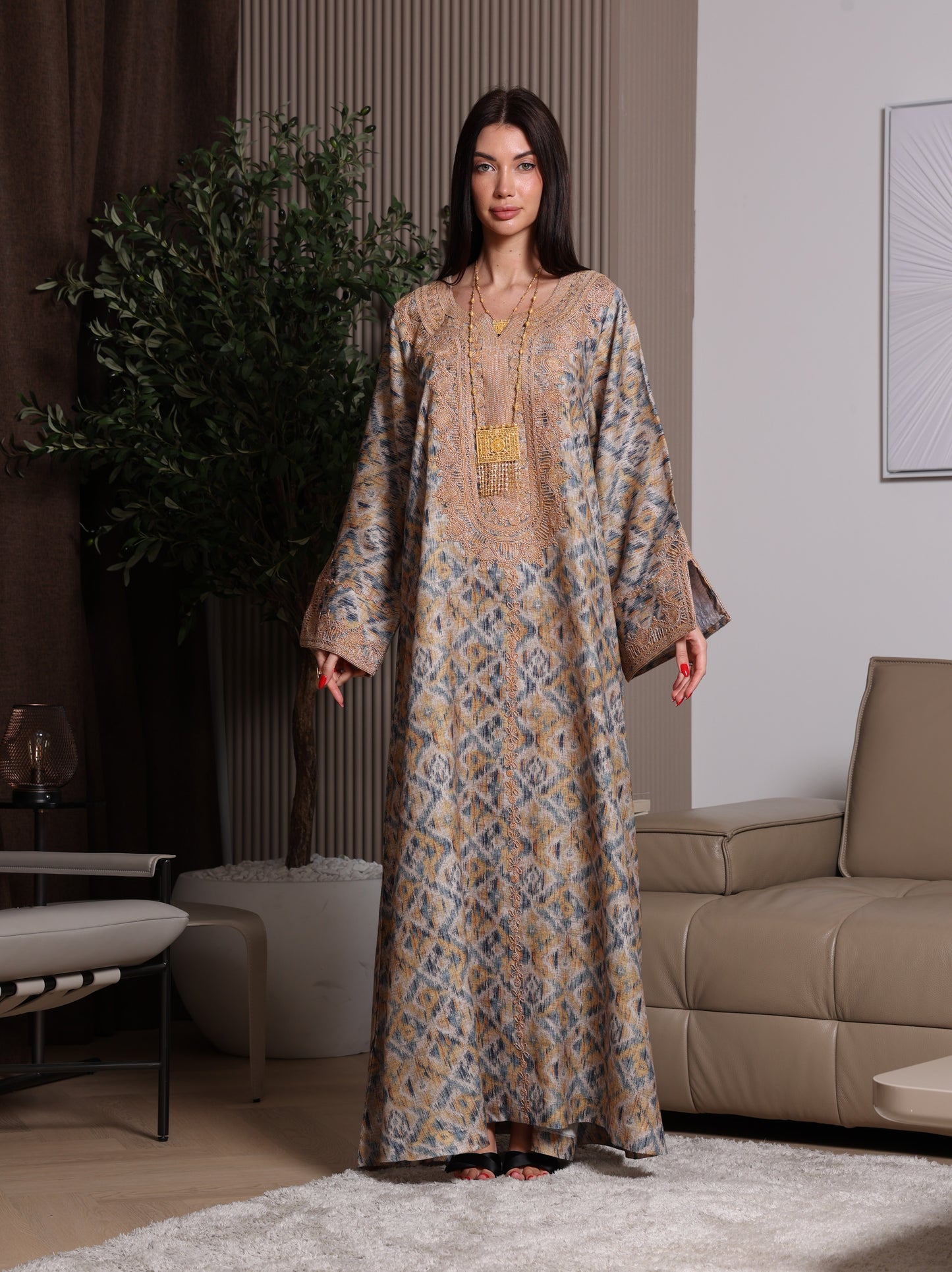 Golden Ikat Kaftan