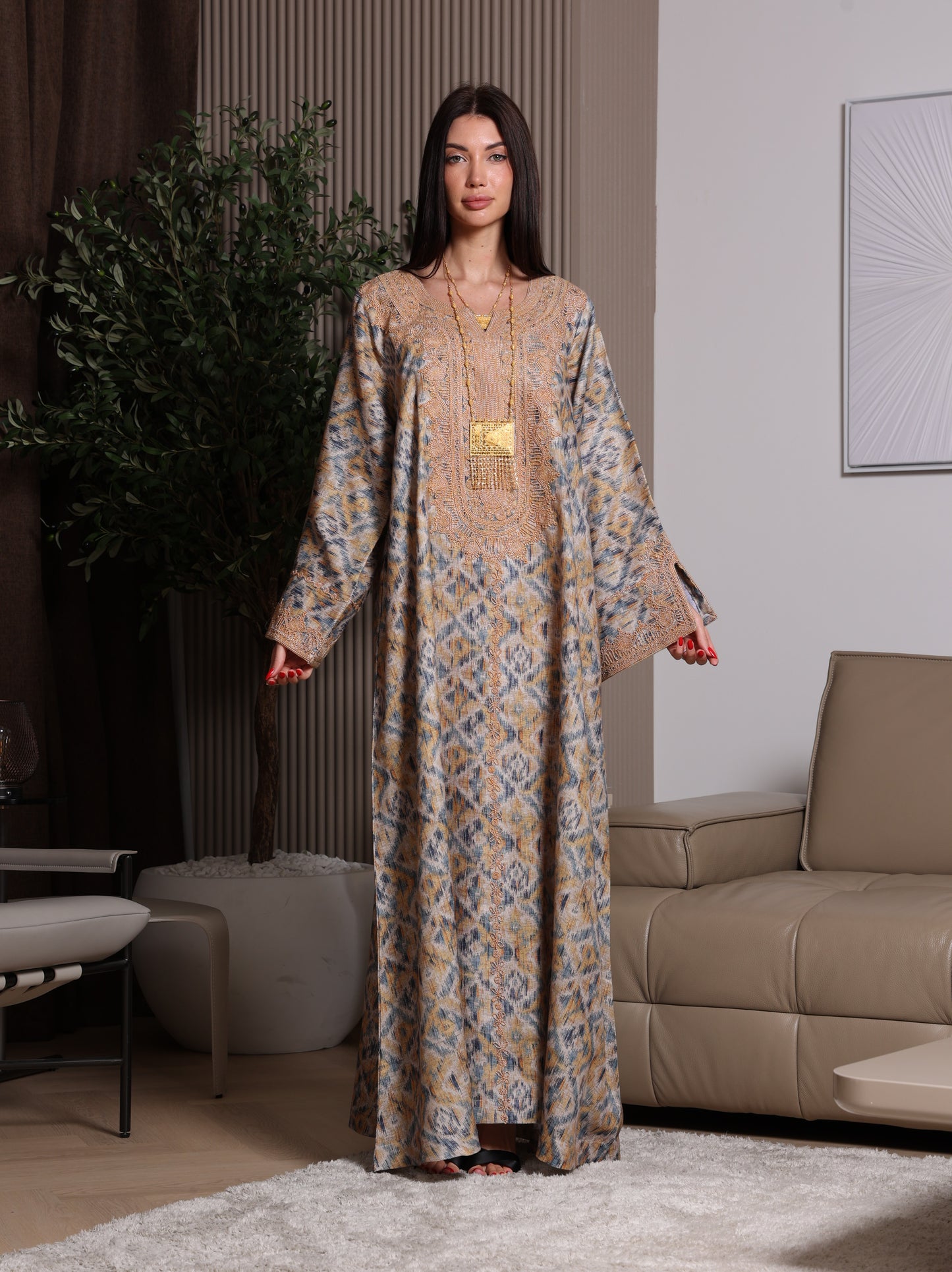 Golden Ikat Kaftan