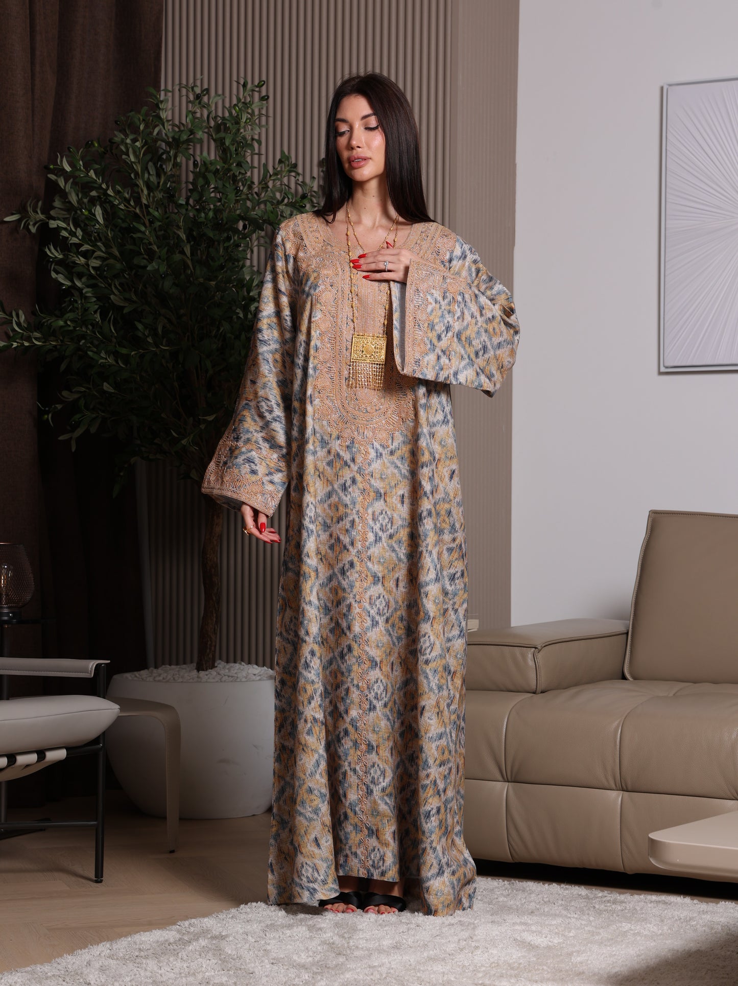 Golden Ikat Kaftan