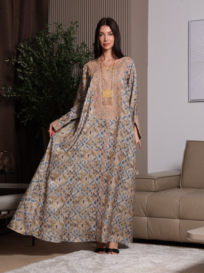 Golden Ikat Kaftan