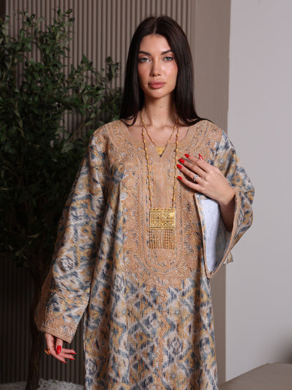 Golden Ikat Kaftan