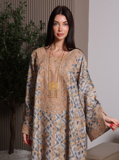 Golden Ikat Kaftan