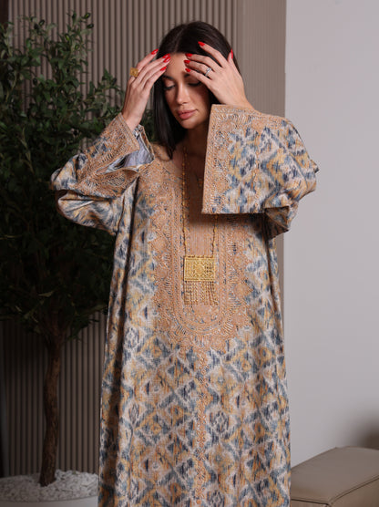 Golden Ikat Kaftan