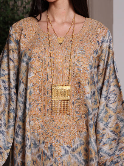 Golden Ikat Kaftan