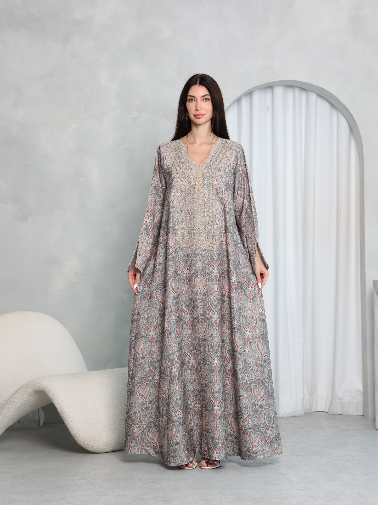 Slate Paisley Kaftan