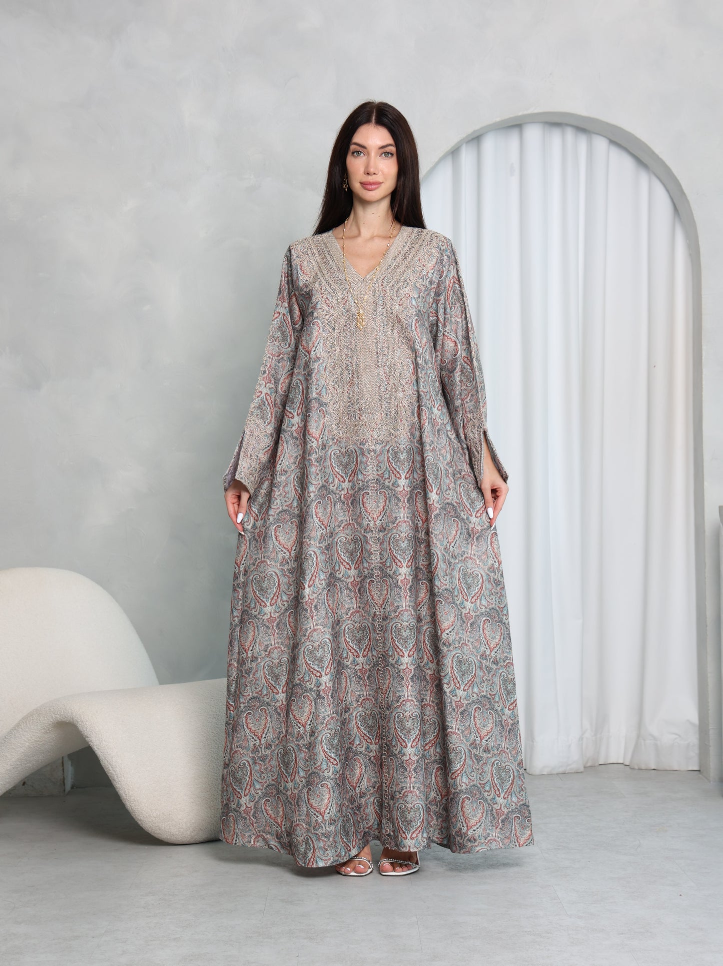 Slate Paisley Kaftan