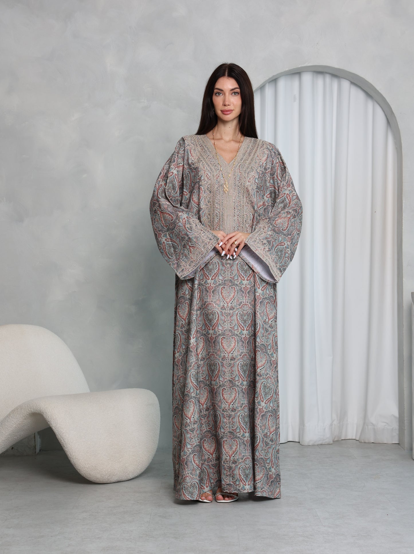 Slate Paisley Kaftan