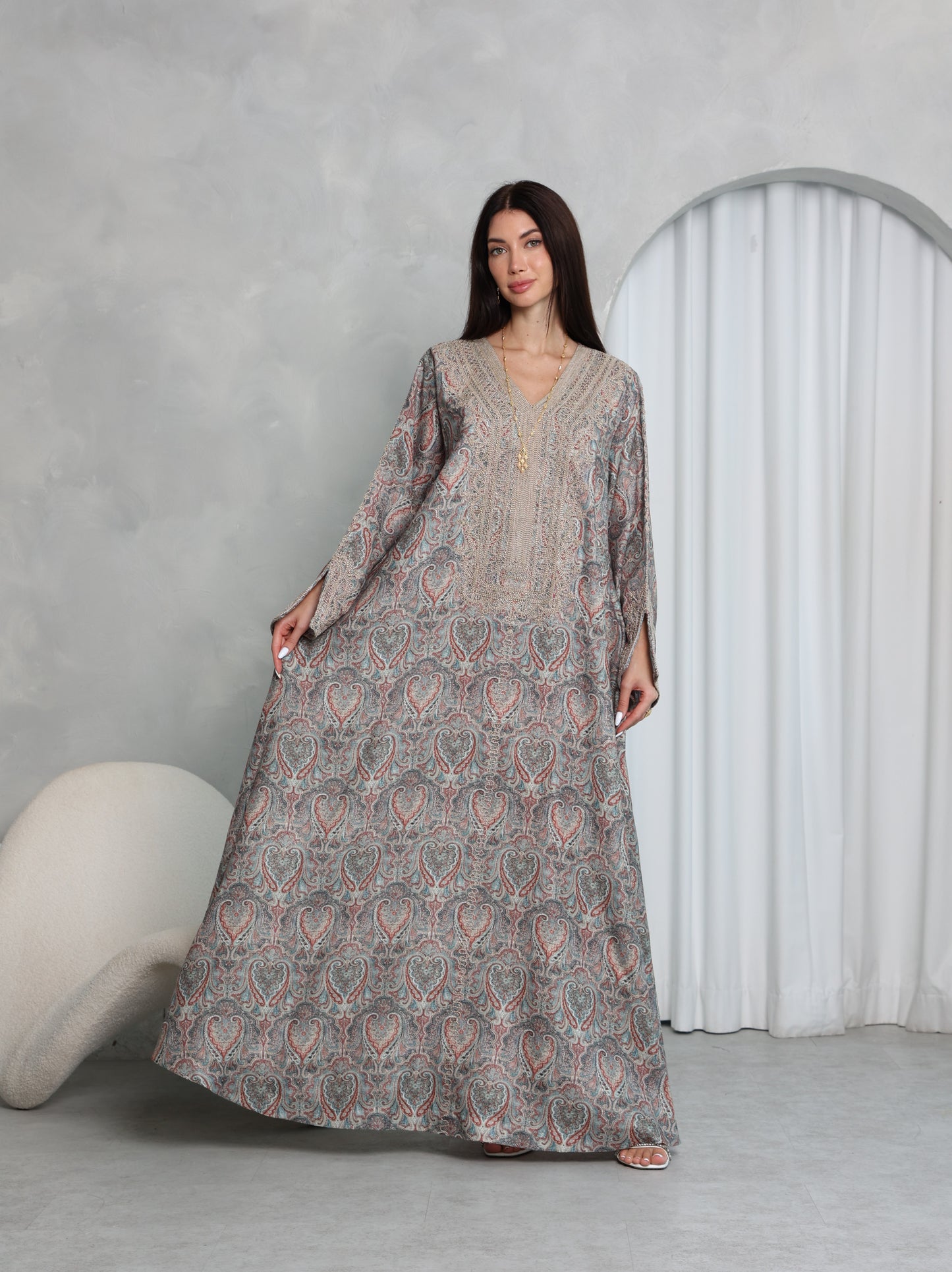 Slate Paisley Kaftan