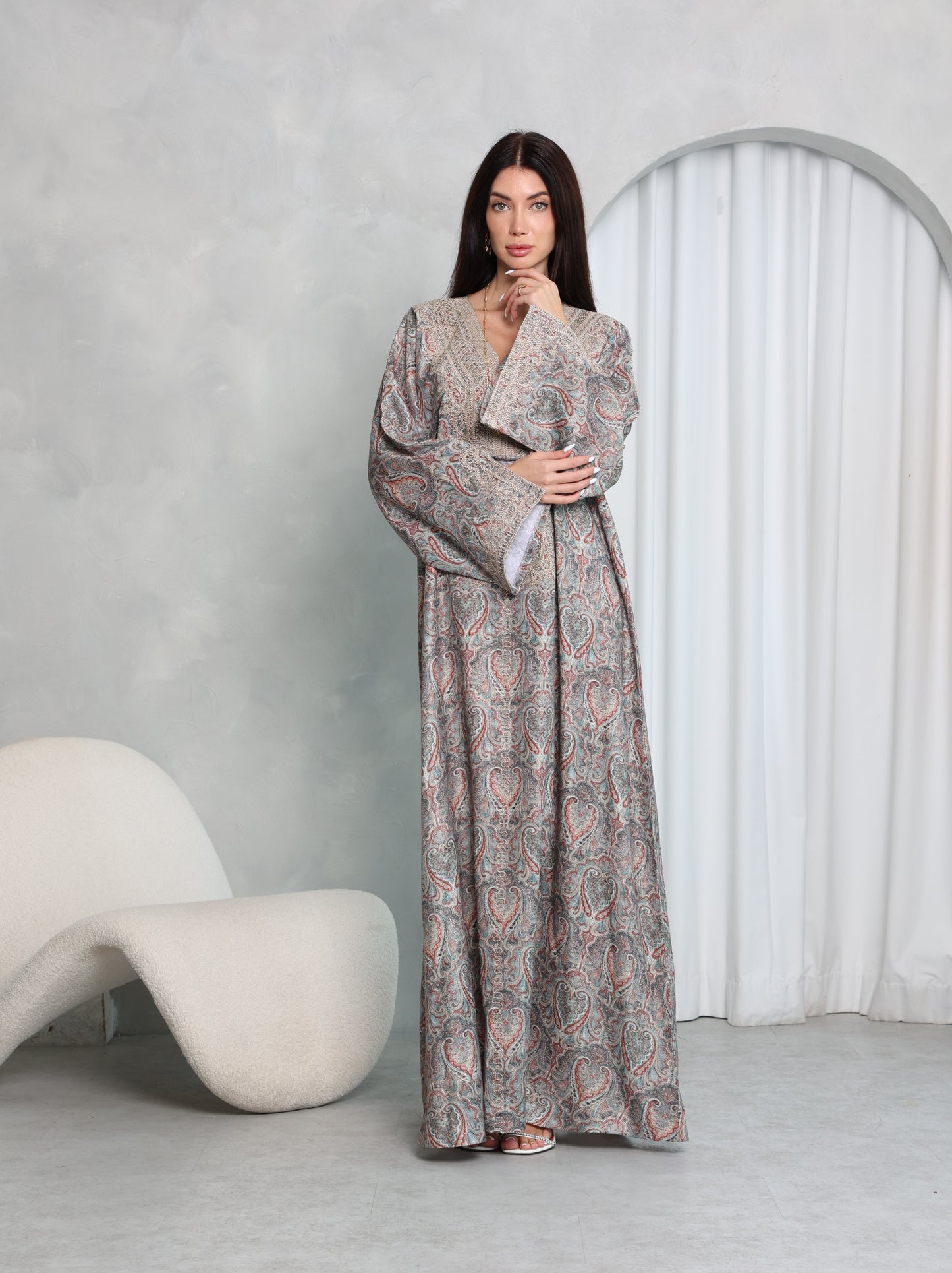 Slate Paisley Kaftan