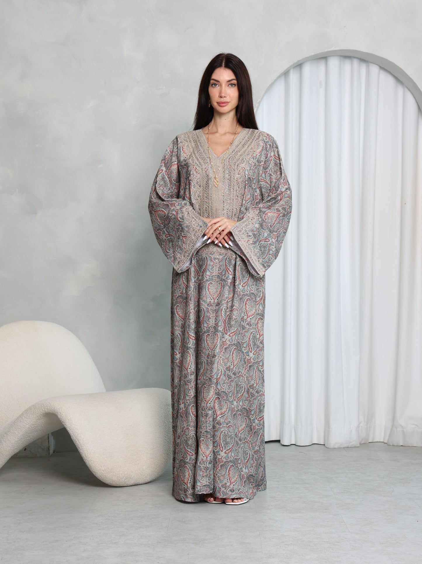 Slate Paisley Kaftan