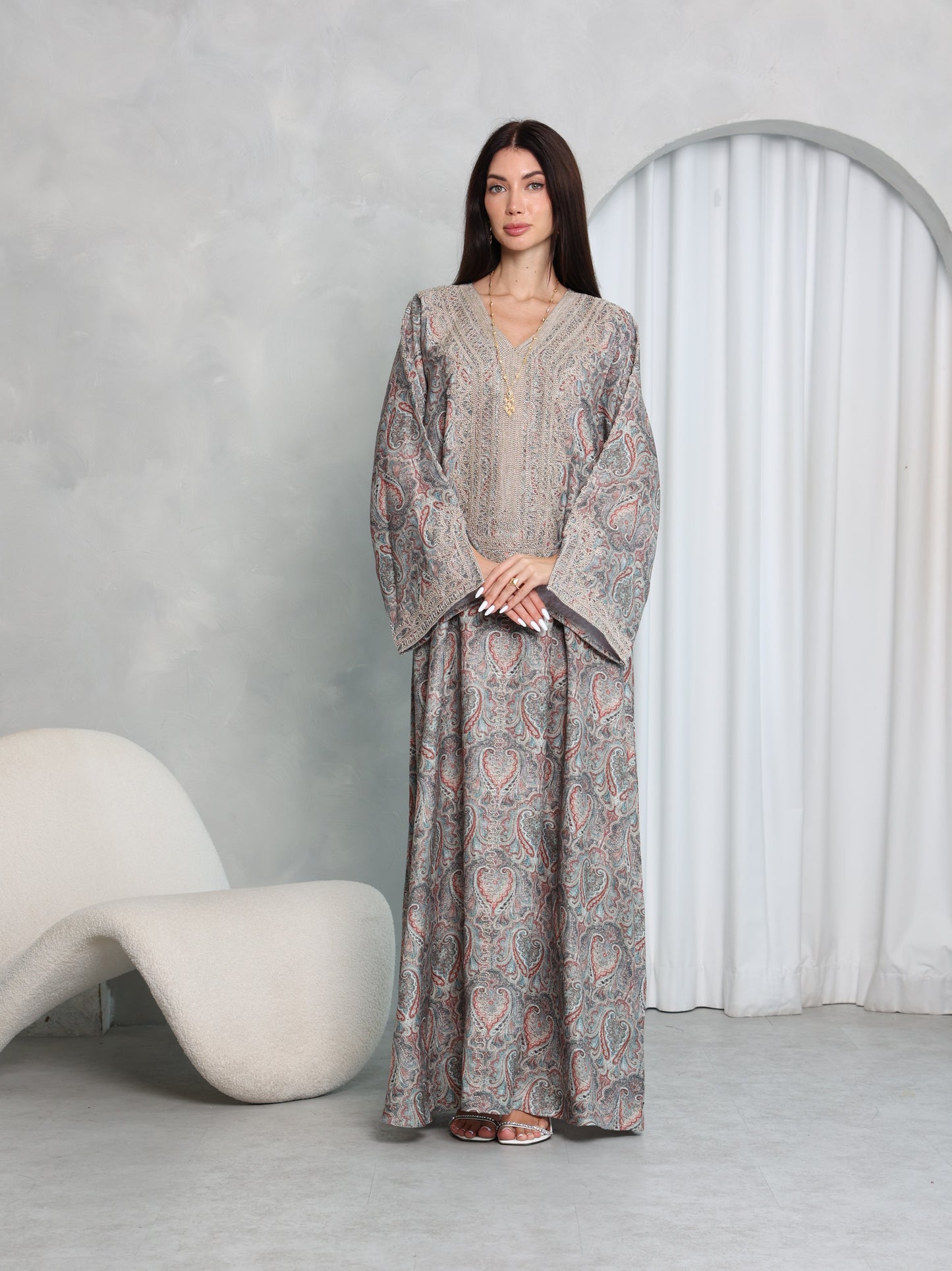 Slate Paisley Kaftan