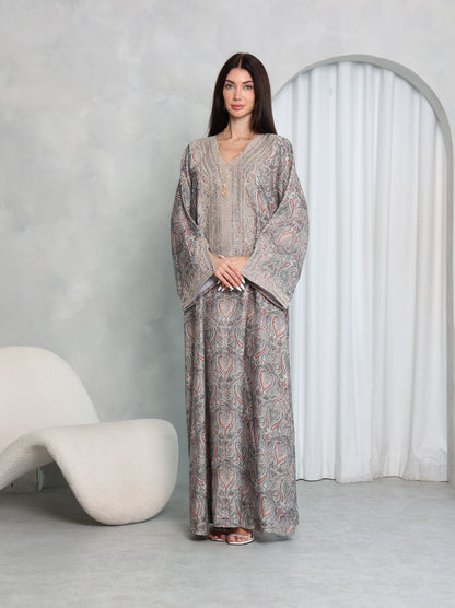 Slate Paisley Kaftan