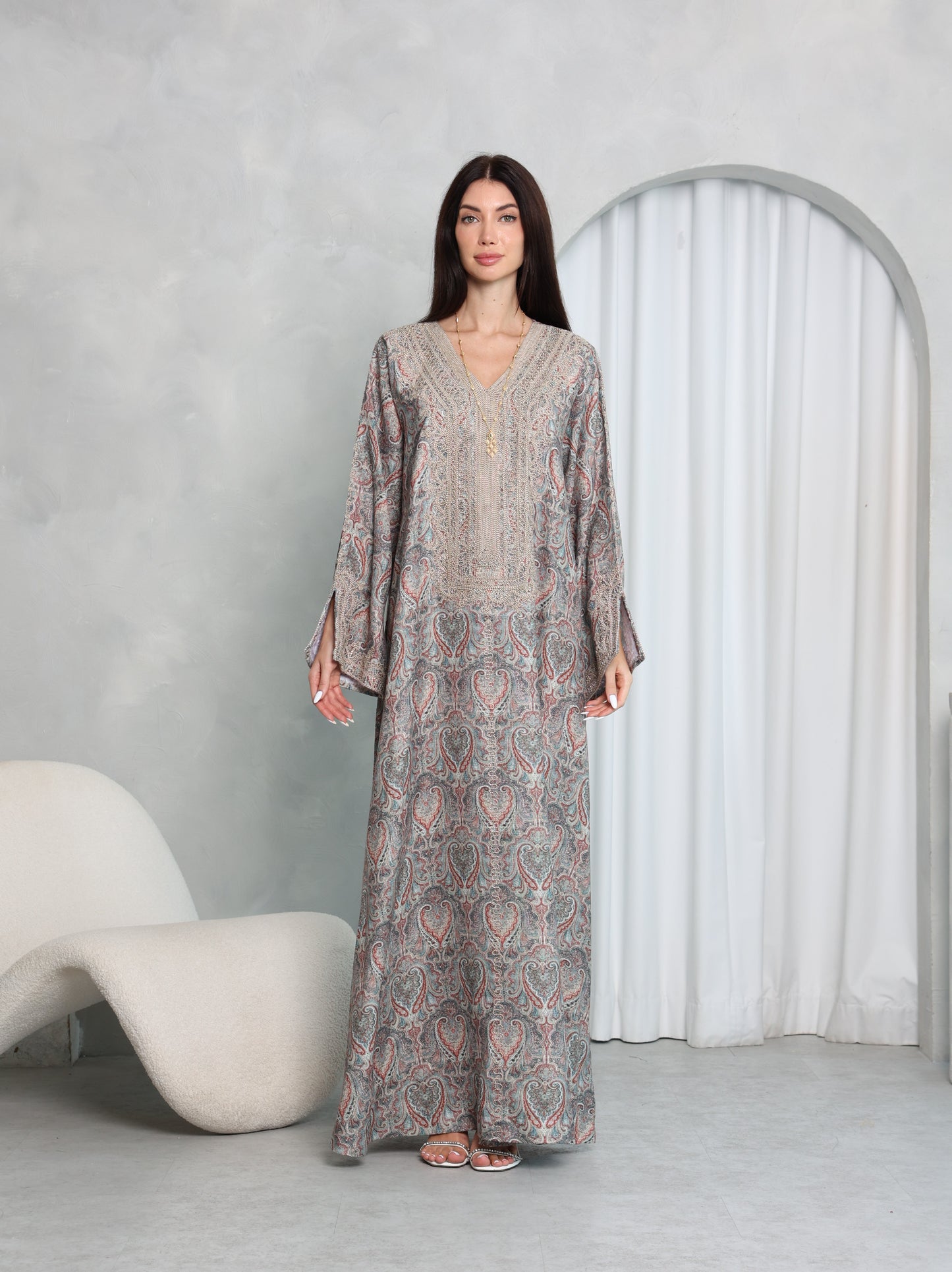 Slate Paisley Kaftan