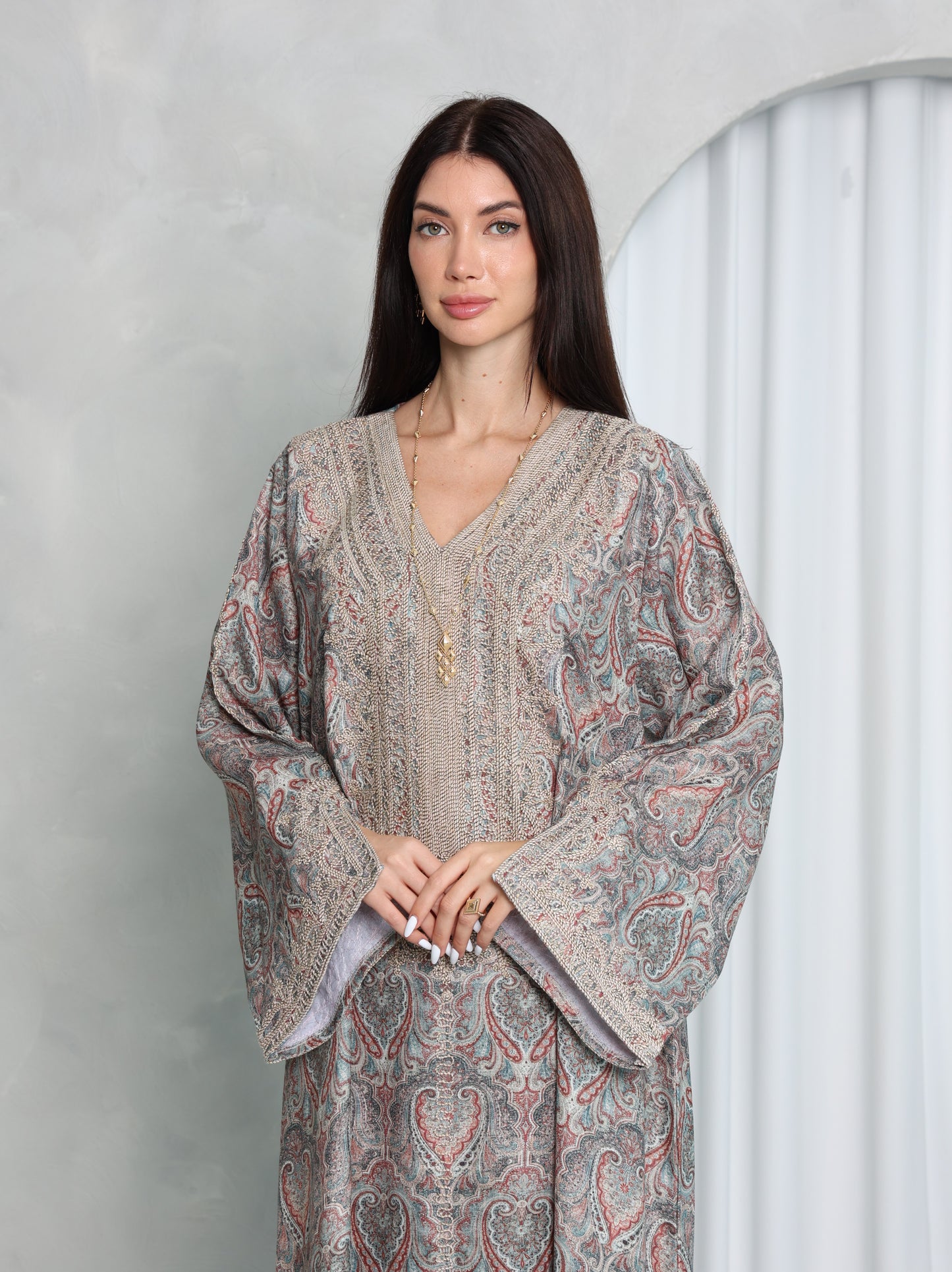 Slate Paisley Kaftan
