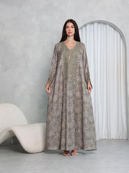 Taupe Paisley Kaftan