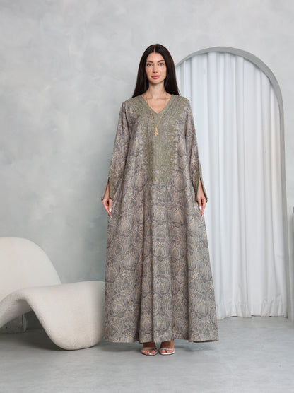 Taupe Paisley Kaftan