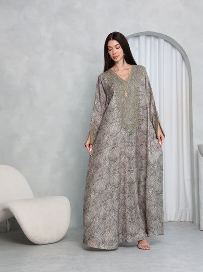 Taupe Paisley Kaftan