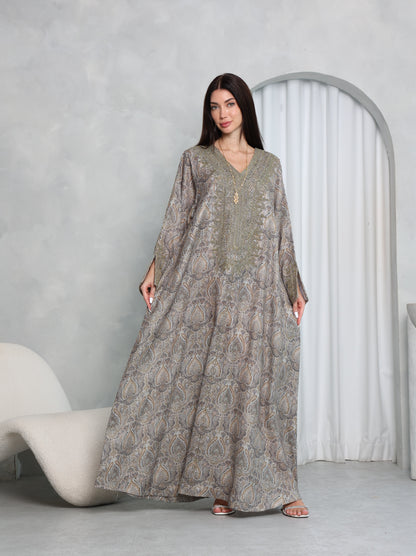 Taupe Paisley Kaftan