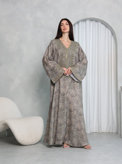 Taupe Paisley Kaftan