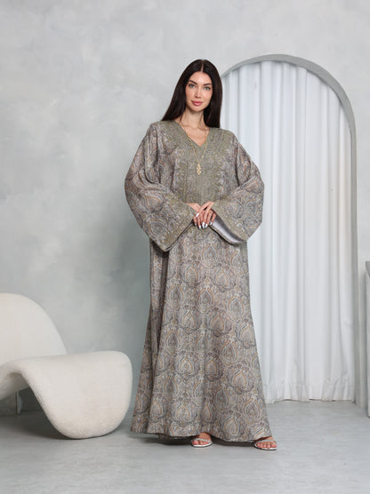 Taupe Paisley Kaftan