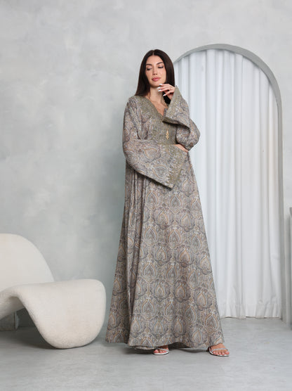 Taupe Paisley Kaftan