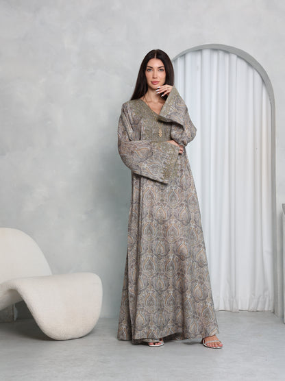 Taupe Paisley Kaftan