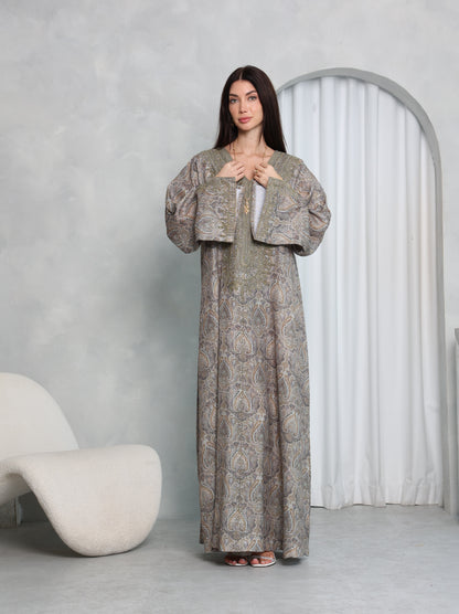 Taupe Paisley Kaftan