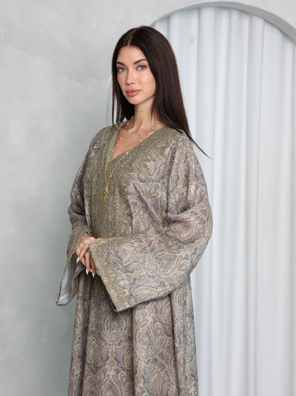 Taupe Paisley Kaftan
